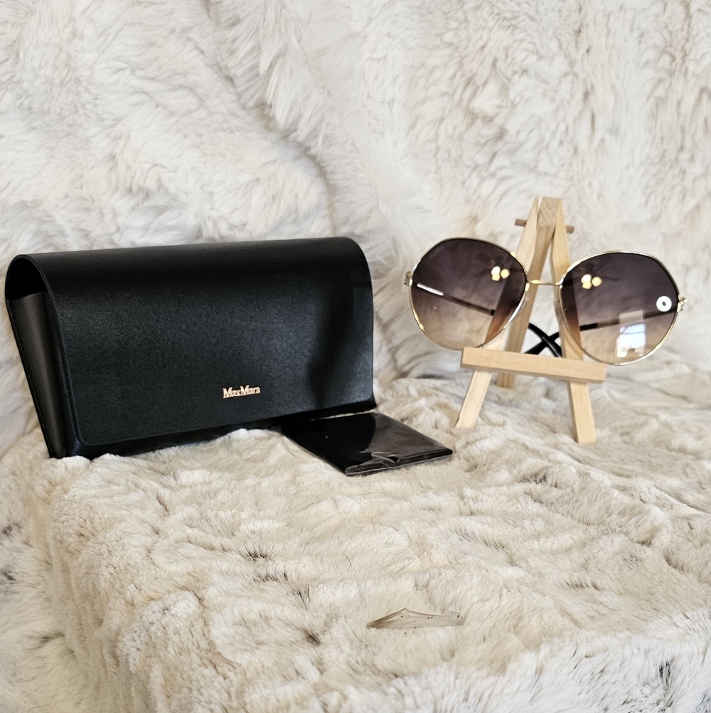 MaxMara Black and Gold Sunglasses